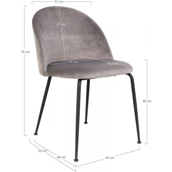 Spisestol i Genève - grå/svart Spisestol i Genève - grå/svart