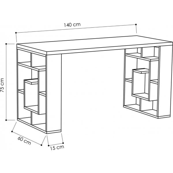 Maze skrivebord - Hvit/eik Maze skrivebord - Hvit/eik