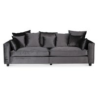 Brandy Lounge - 3,5-seters sofa XL (sølvgrå fløyel)