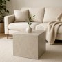 Sofabord kuben 60 x 60 x 60 cm - Beige marmorutseende