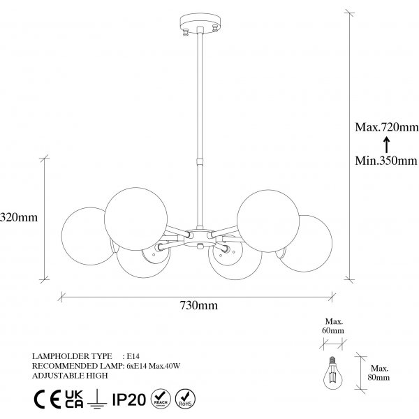 Akkas taklampe 10080 - Vintage/hvit Akkas taklampe 10080 - Vintage/hvit