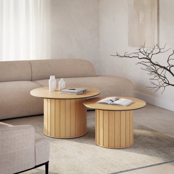 Rotto salongbord Ø80 cm - Vicenza eik/svart Rotto salongbord Ø80 cm - Vicenza eik/svart