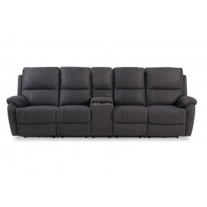 Kino sofa med koppholder 287 cm elektrisk kontroll - Antrasitt mikrofiber