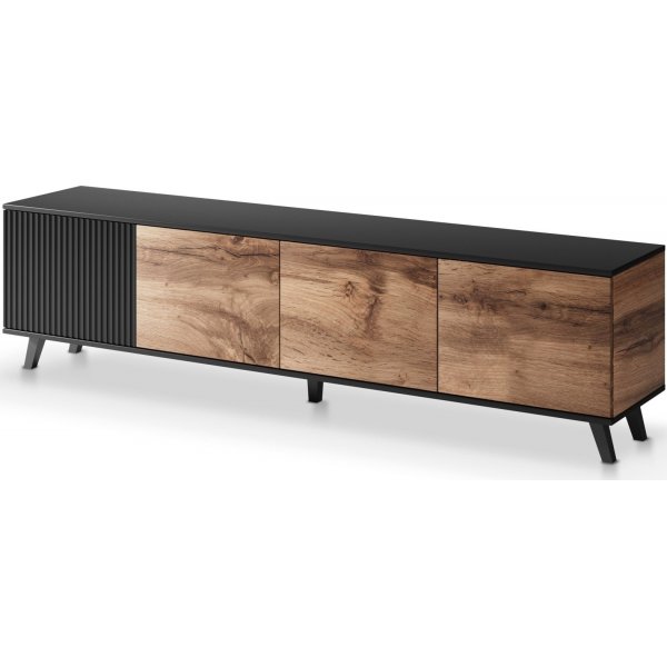 Fate media benk 200 cm - Wotan eik/sort