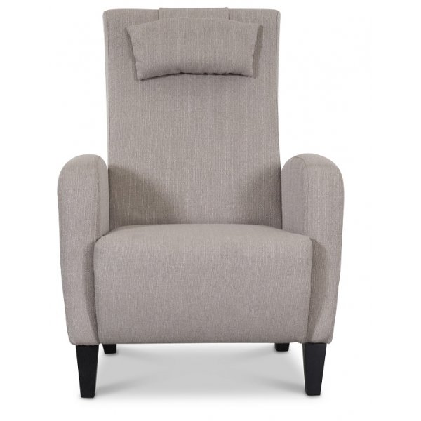 Rond� lenestol med fotskammel - Beige + Tekstilpleie for m�bler