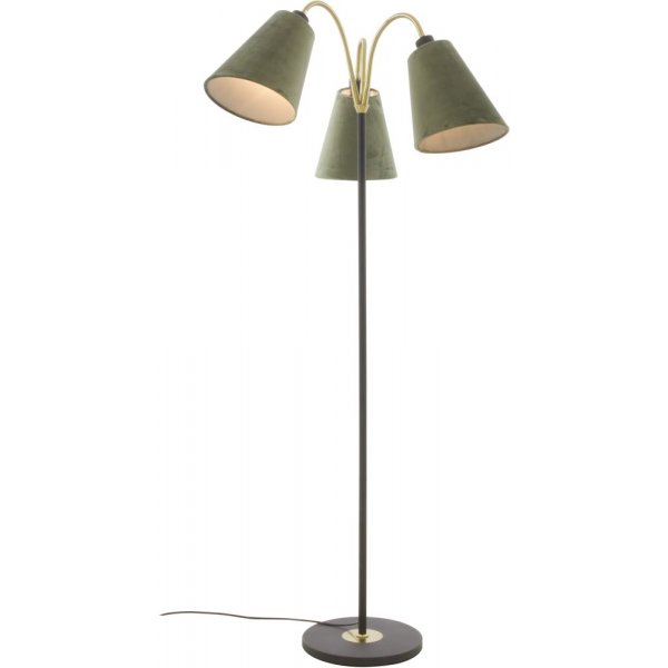 Gulvlampe Ljusdal 3-armet - Svart/matt messing