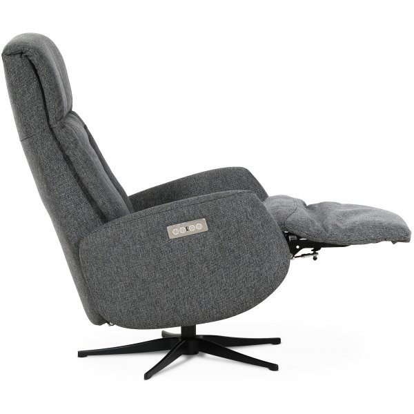 Marbäck lyx recliner- lenestol (2 el-motorer) innebygget fotskammel - Lysegrått tøystoff Marbäck lyx recliner- lenestol (2 el-motorer) innebygget fotskammel - Lysegrått tøystoff