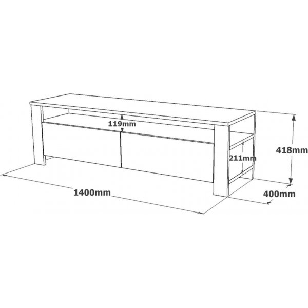 Luca mediebenk - Grå Luca mediebenk - Grå
