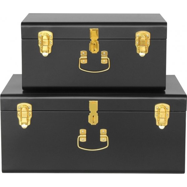 Matteus koffert X 2 (mrkegr | messing) + Flekkfjerner for mbler