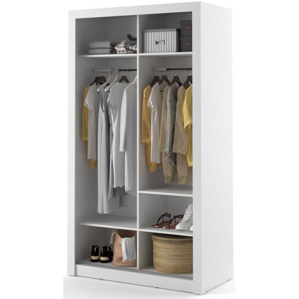 Mervyn garderobe 120 - Hvit + Møbelføtter Mervyn garderobe 120 - Hvit + Møbelføtter