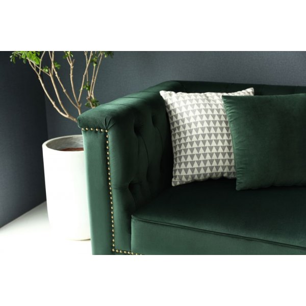 Dotto divansofa med nagler - Grønn fløyel Dotto divansofa med nagler - Grønn fløyel