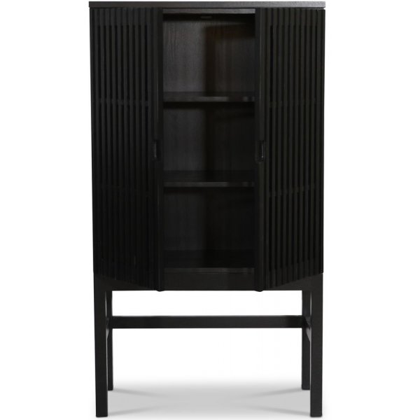 Level skap med dører i ribber - Svart Level skap med dører i ribber - Svart