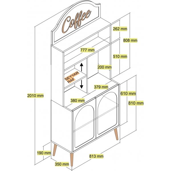 Lyon kjøkkenskap 80 cm - Krem/gull Lyon kjøkkenskap 80 cm - Krem/gull