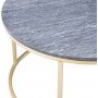 Accent sofabord rundt 85 - Gr marmor/messingfarget understell