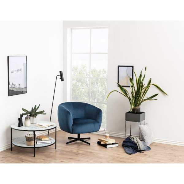 Fotskammel Tokyo - Marineblå velur Fotskammel Tokyo - Marineblå velur