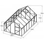 Drivhus Walk-in - 9,3 m - svart