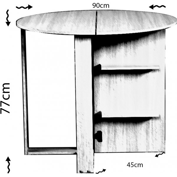 Meze sammenleggbar bord 90x45/90 cm - Valnøtt Meze sammenleggbar bord 90x45/90 cm - Valnøtt