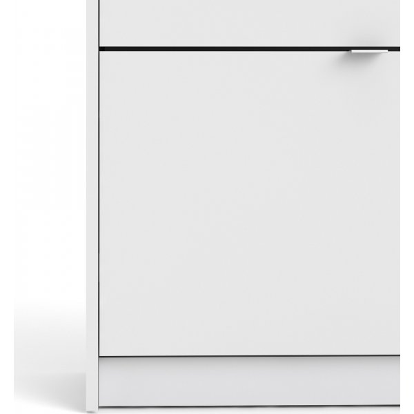 Sko dypt skoskap med 4 rom - Hvit