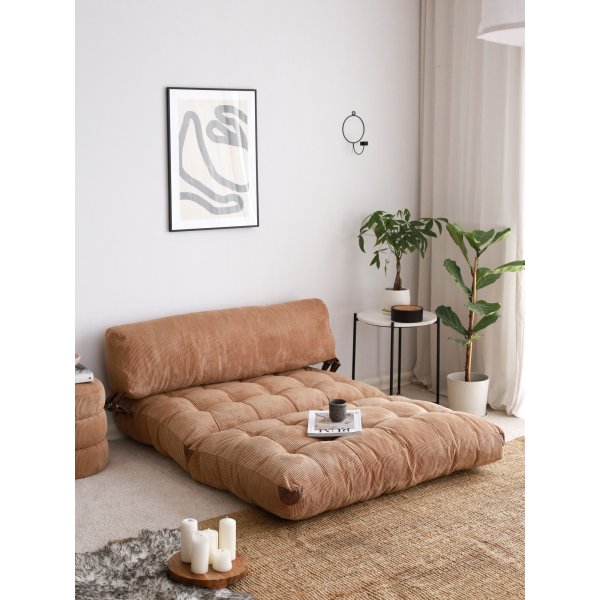 Sammenleggbar 2-seters sovesofa - Camel Sammenleggbar 2-seters sovesofa - Camel