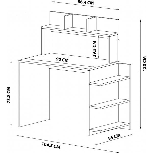 Beth skrivebord 104,5 x 55 cm - Hvit Beth skrivebord 104,5 x 55 cm - Hvit