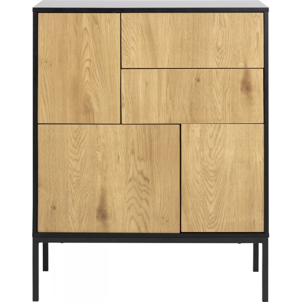 Seaford skap - Eik/sort