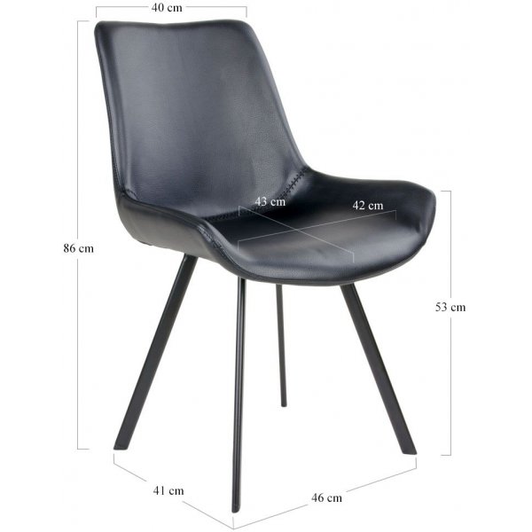 Drammen Spisestol - Svart