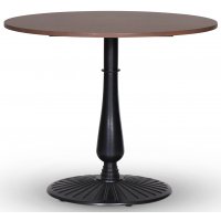 Mystery bord, rundt, 90 cm - Blad svart understell / mørk treimitasjon