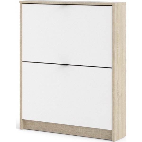 Sko skoskap med 2 rom - Eik/hvit Sko skoskap med 2 rom - Eik/hvit