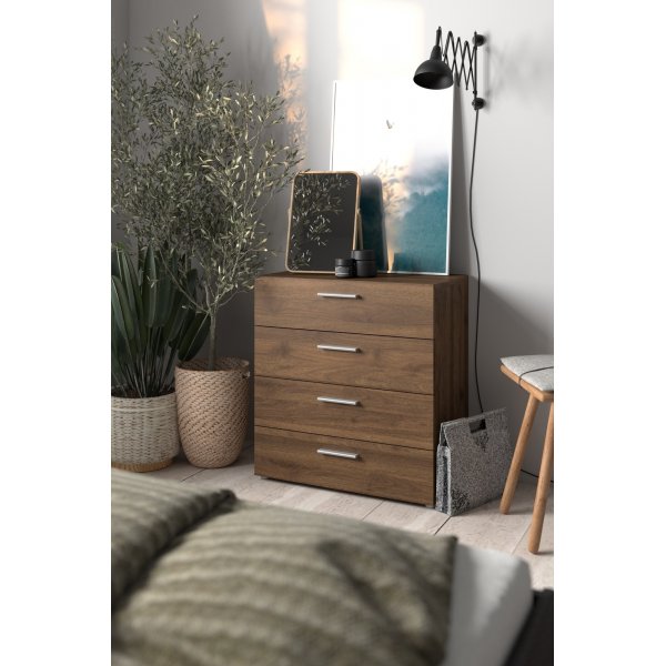 Pepe bred kommode med 4 skuffer - Valn�tt