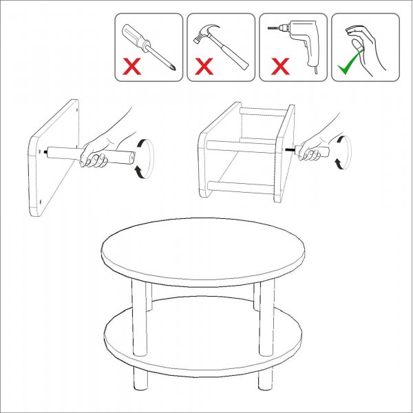 Roby salongbord Ø70 cm - Sort/furu Roby salongbord Ø70 cm - Sort/furu