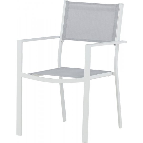 Stabelbar terrassestol hvit/gr� - Copacabana