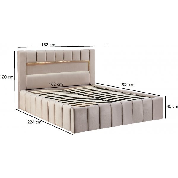 Sengeramme med LED-belysning 160x200 cm Sengeramme med LED-belysning 160x200 cm