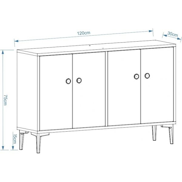 Vicuna skjenk - Safir eik