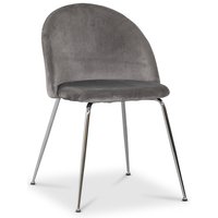 Art velvet stol - Lysegrå / Krom