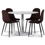 Seat spisegruppe, rundt spisebord med 4 stk Carisma flyelsstoler - Hvit/Bordeaux