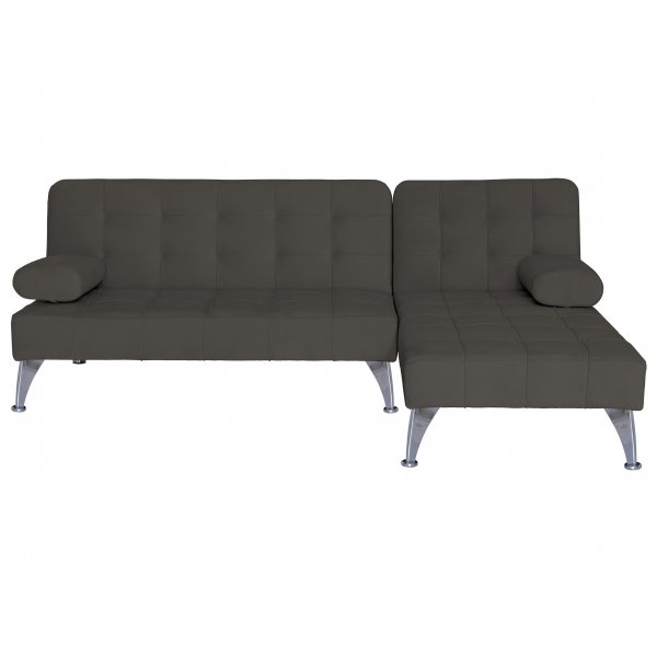 Sovesofa med divan brun flyel 198 cm