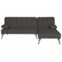 Sovesofa med divan brun flyel 198 cm