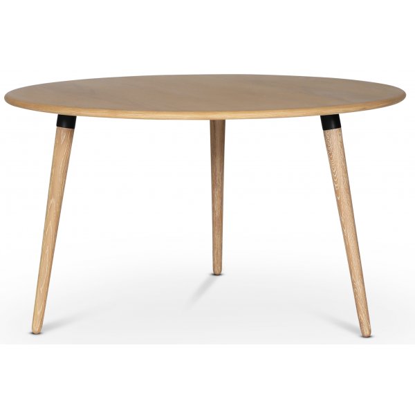 Omni spisegruppe, rundt spisebord Ø130 cm inkludert 4 stk. Nemis sorte karmstoler - Whitewash Omni spisegruppe, rundt spisebord Ø130 cm inkludert 4 stk. Nemis sorte karmstoler - Whitewash