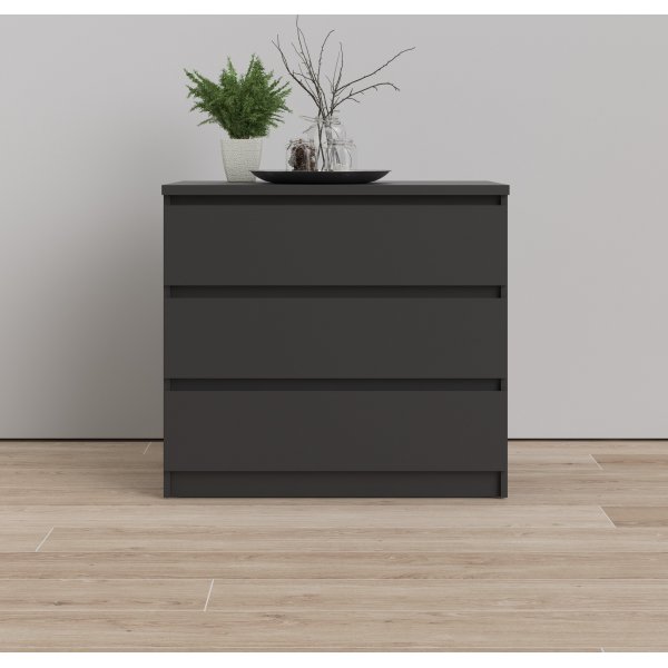 Naia kommode med 3 skuffer - Sort Naia kommode med 3 skuffer - Sort