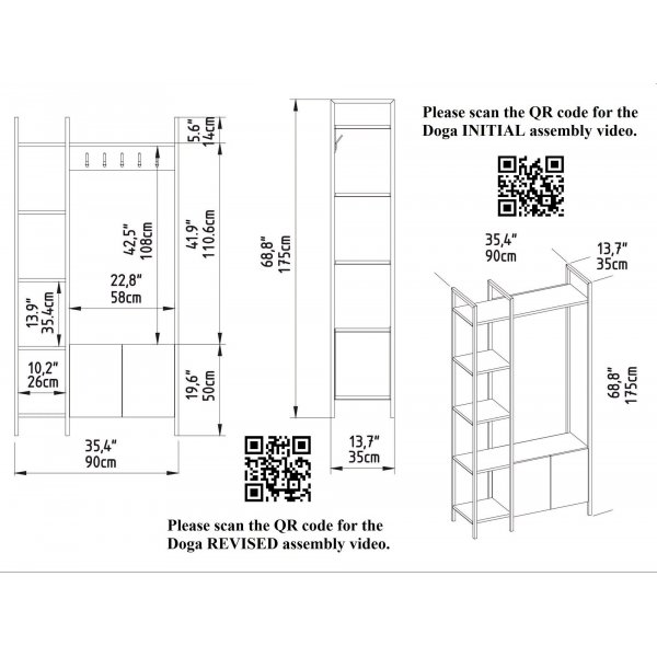 Doga hallmøbler - Hvit/gull Doga hallmøbler - Hvit/gull