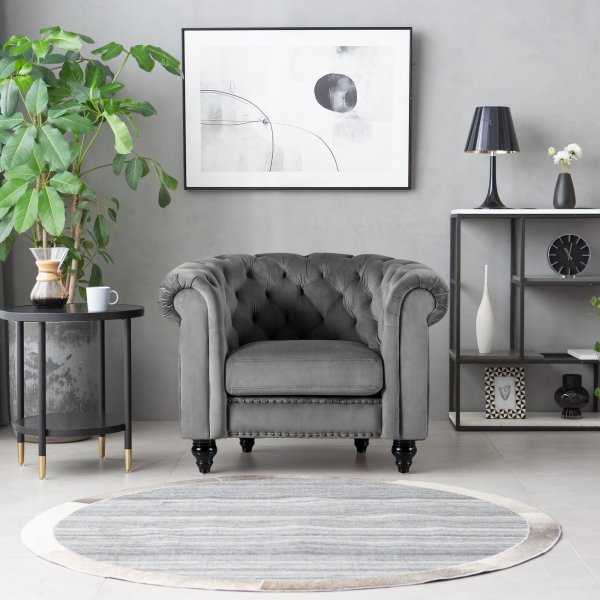 Chesterfield Royal lenestol - Gr flyel