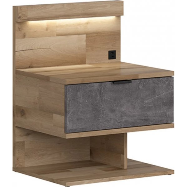 Arica nattbord venstre - Eik/grå Arica nattbord venstre - Eik/grå