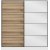 Kapusta garderobe med speildør, 180 x 52 x 190 cm - Hvit/brun