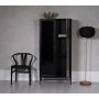 Revel vitrine skap H170 cm - Svart / Mrktonet glass