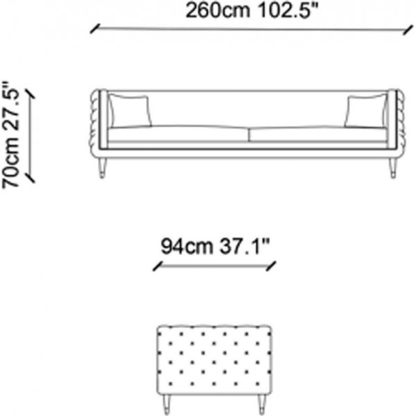 Olympus 4-seters sofa - Krem Olympus 4-seters sofa - Krem