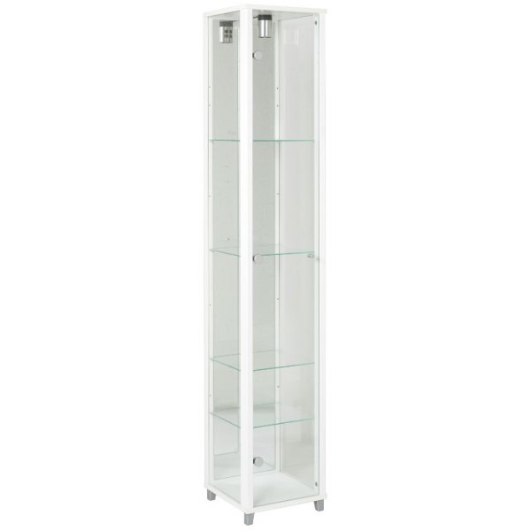 Optima vitrine & glasskap - Hvitt (med speilbakstykke) + Flekkfjerner for møbler Optima vitrine & glasskap - Hvitt (med speilbakstykke) + Flekkfjerner for møbler