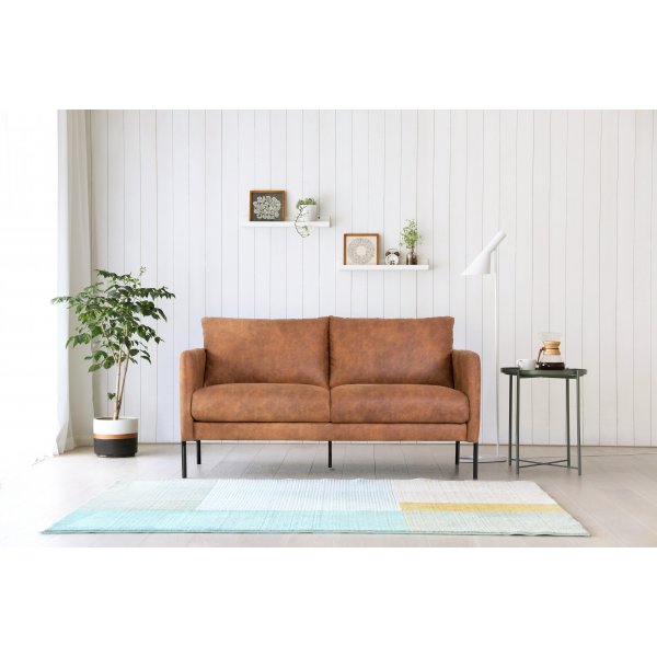 Kingsley 2,5-seter sofa - Cognac (økolær) + Flekkfjerner for møbler Kingsley 2,5-seter sofa - Cognac (økolær) + Flekkfjerner for møbler