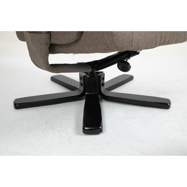 Oslo hvilestol med krakk i mørk beige stoff Oslo hvilestol med krakk i mørk beige stoff