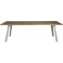 Freddy spisebord, 240x95 cm - Whitewash eikefinr/hvitt metall