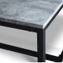 Texas spisegruppe med 6 Texas spisestoler Sort PU + Texas spisebord i betong 180x90 cm